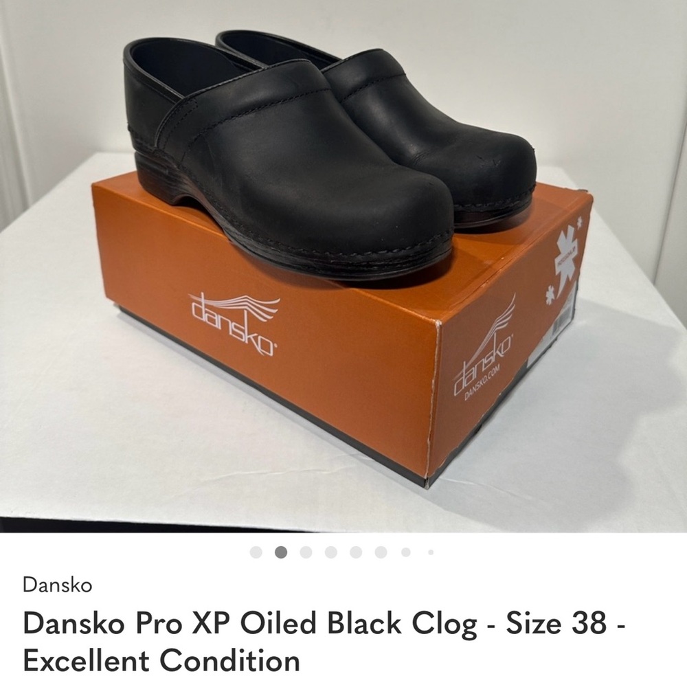 Dansko Pro XP Oiled Black Clog - Size 38 - Excellent Condition